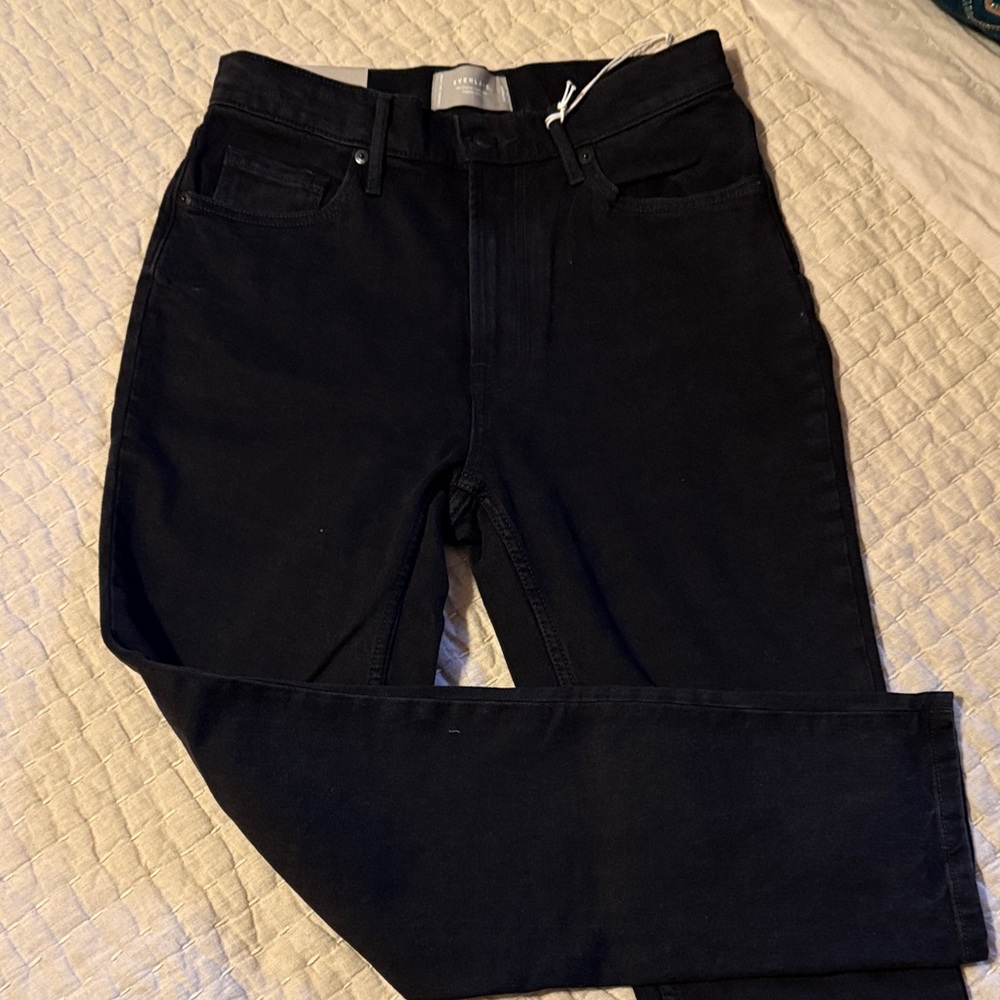 Everlane Slim Straight Black Jeans